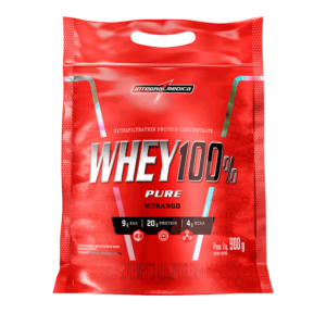 Whey Protein Concentrado Pouch - Morango - 900g Integralmedica