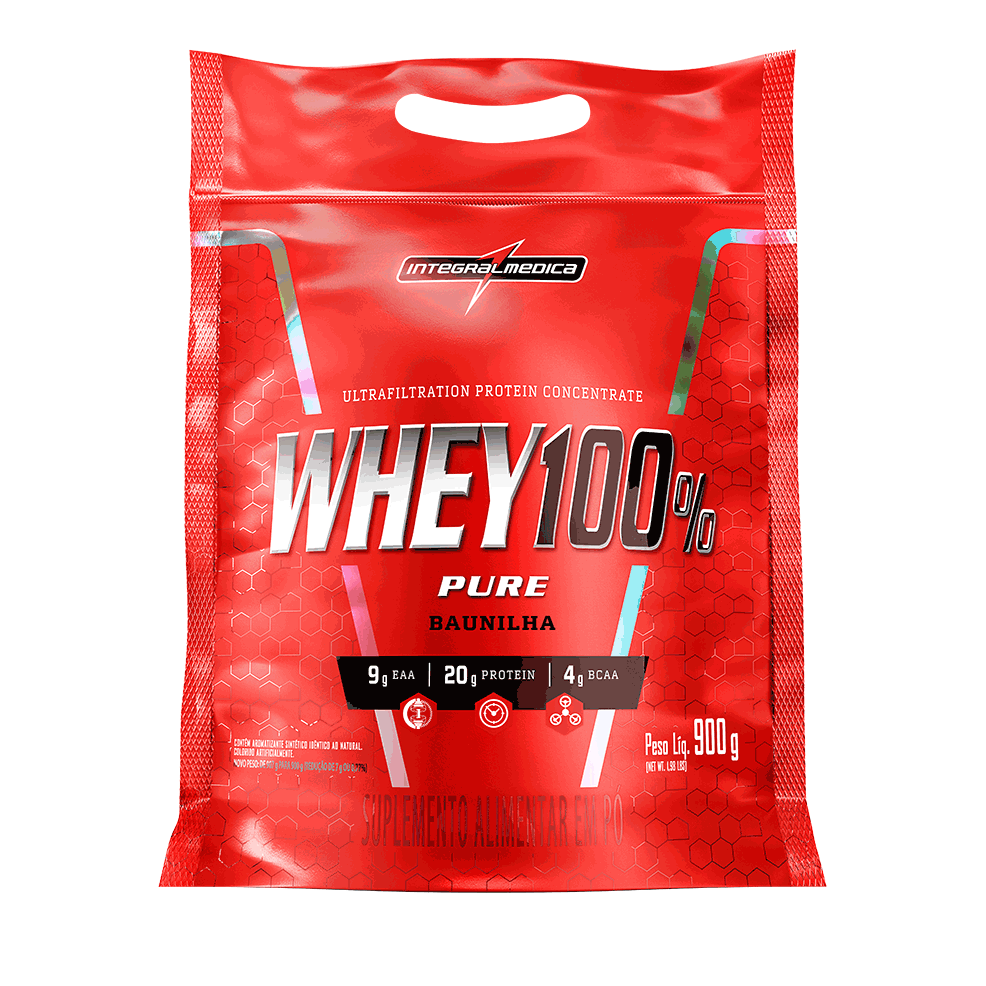 Whey Protein Concentrado Pouch - Baunilha - 900g Integralmedica