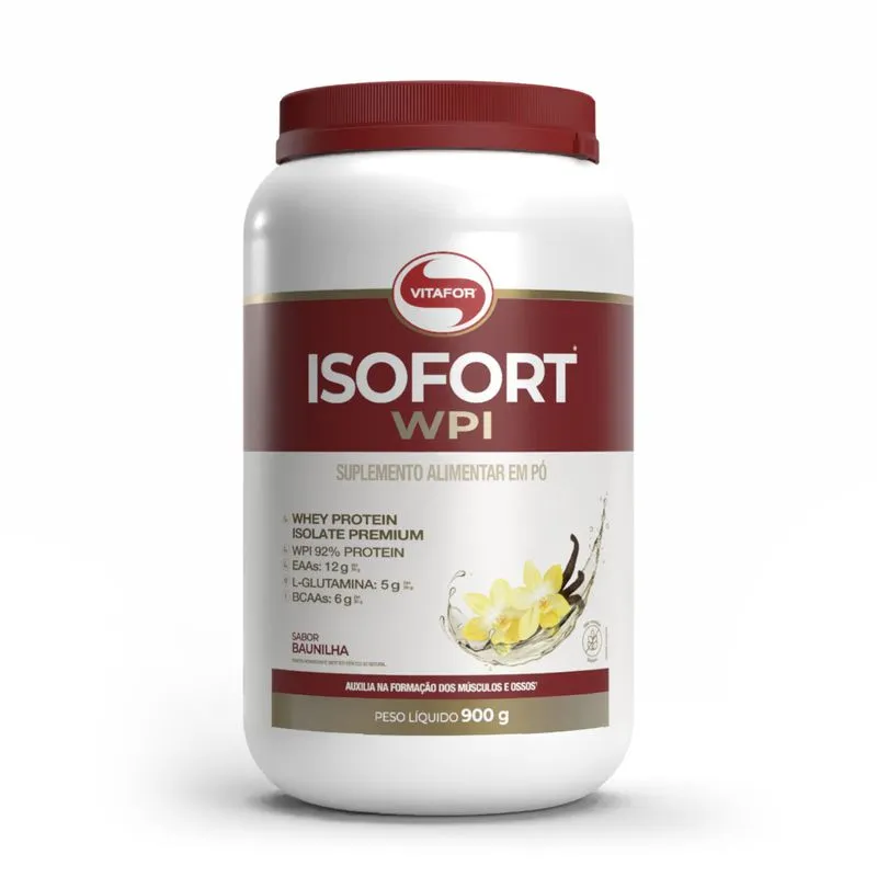 Isofort - Whey Protein Isolado - Baunilha- 900g Vitafor