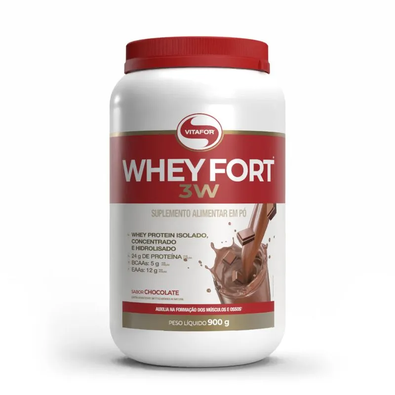 Whey Fort - Whey Protein 3W - Chocolate - 900g Vitafor