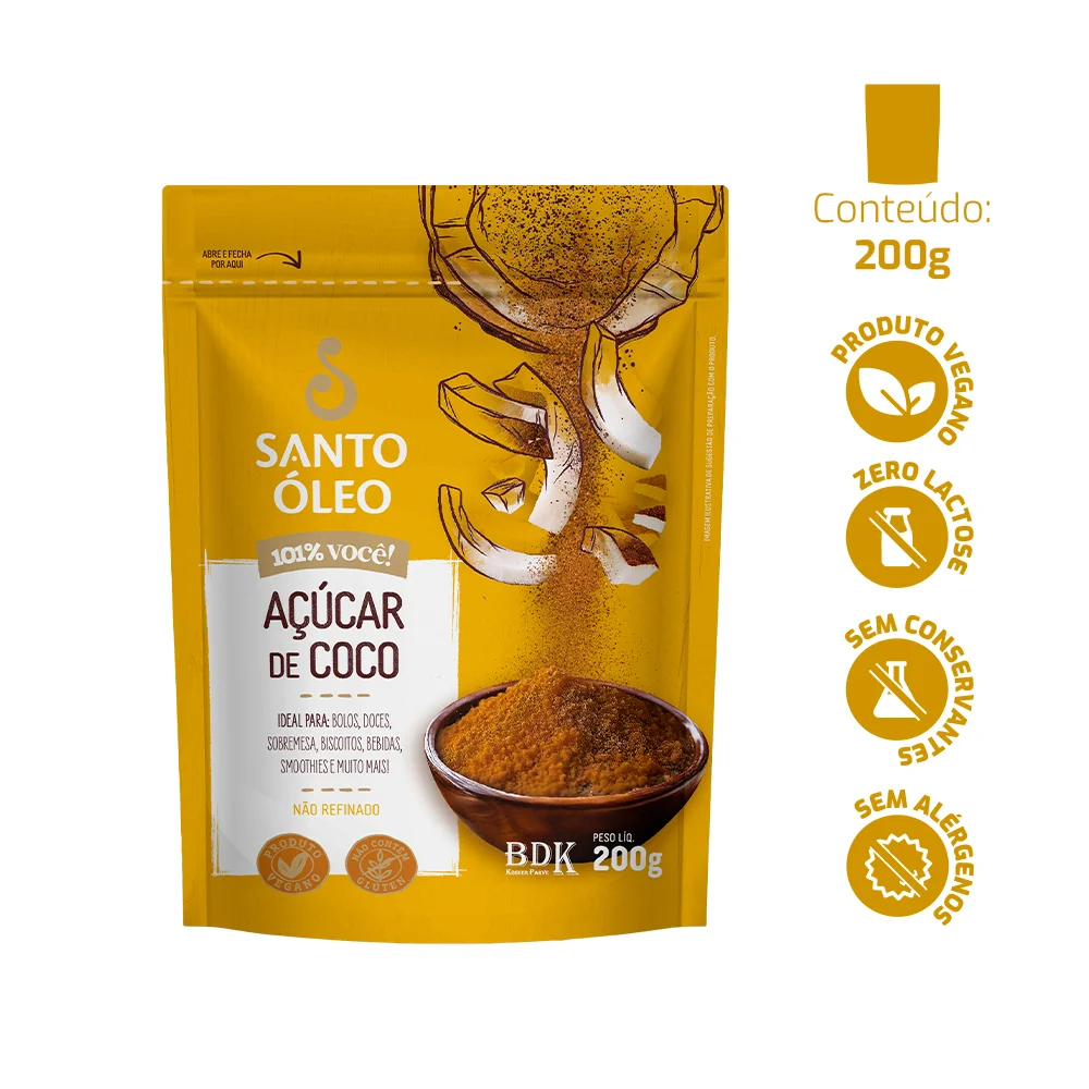Açúcar de Coco - 200g Santo Óleo