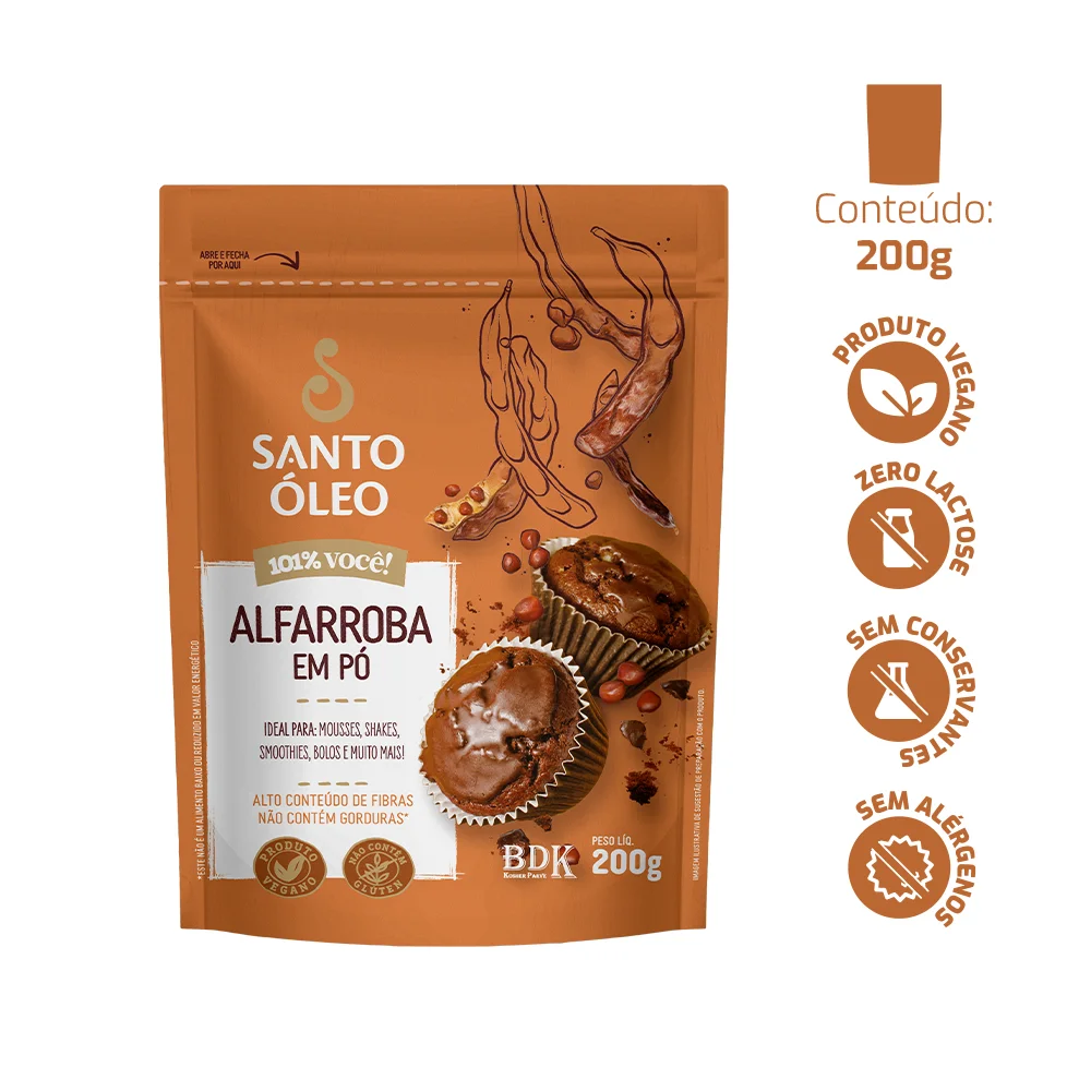 Alfarroba em pó - 200g Santo Óleo