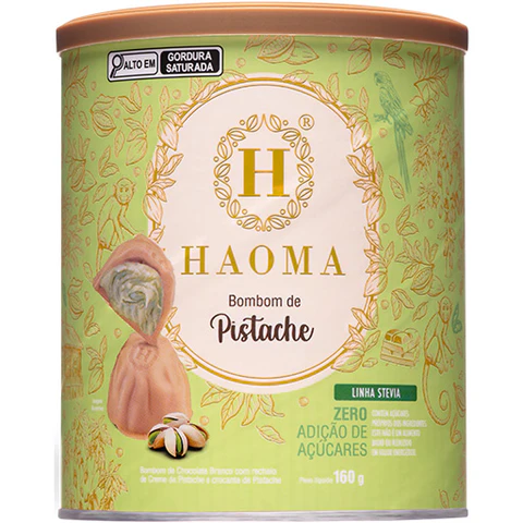 Bombom Pistache Lata - 160g Haoma - Linha Stevia