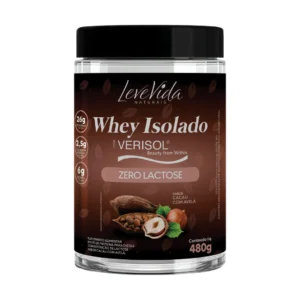 Whey Isolado Zero Lactose com Colágeno Verisol - Sabor Cacau com Avelã- 480g Leve Vida - Absolut Nutrition