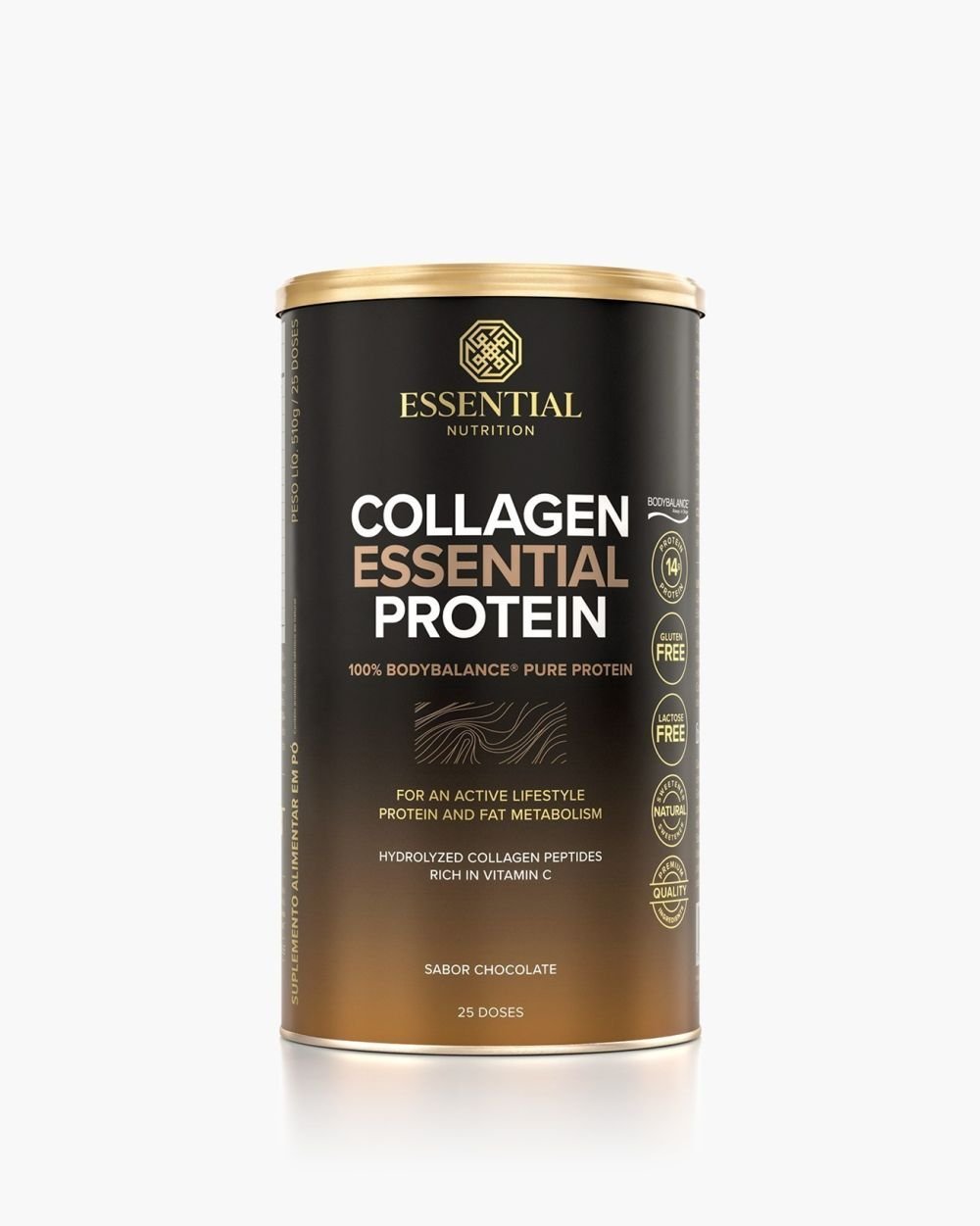 Collagen Essential Protein Chocolate- 510g Essential Nutrition - Proteína do colágeno