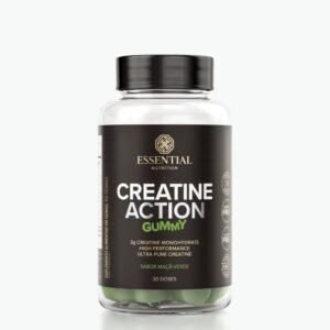 Creatine Action Gummy - Maça Verde - 60 gomas Essential Nutrition