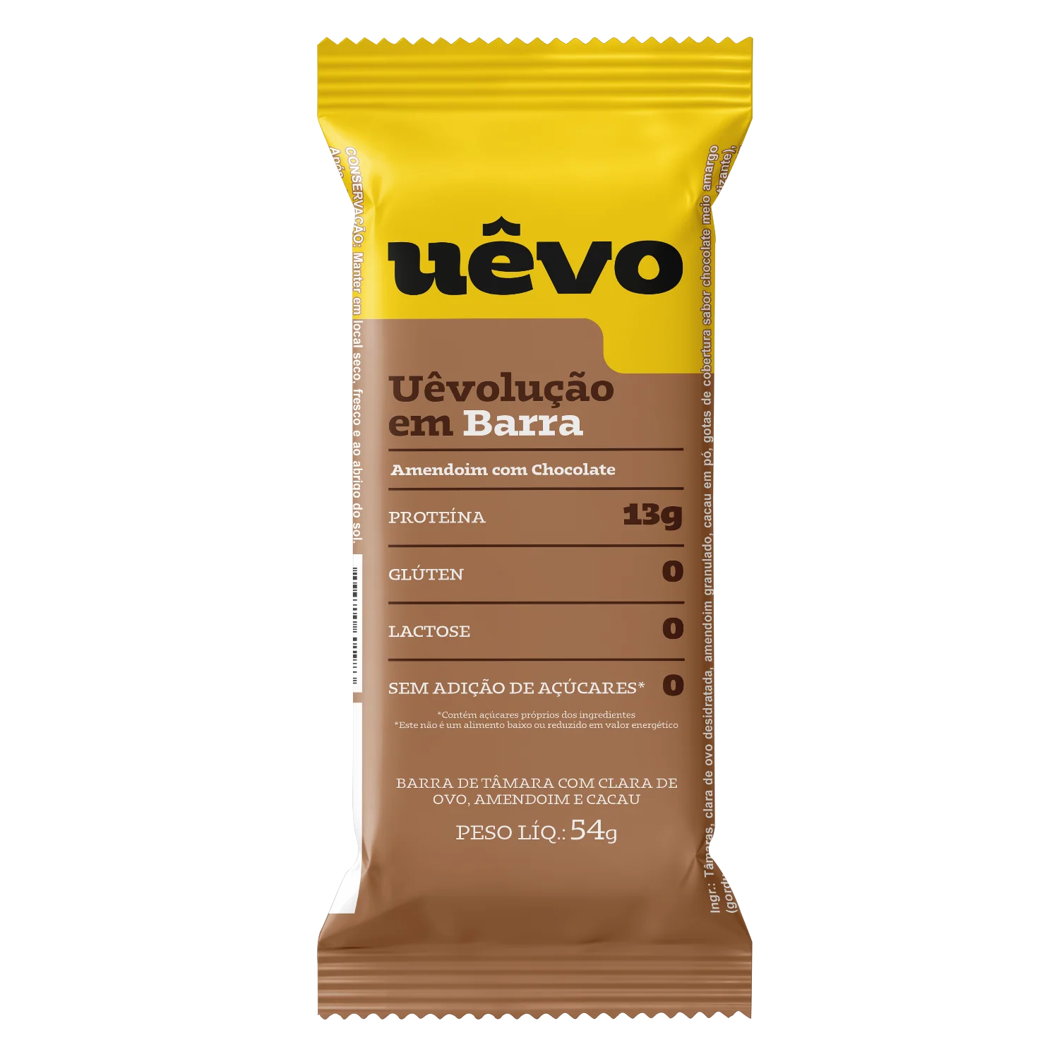 Uêvolução em Barra - Amendoim com Chocolate - 54g Uêvo