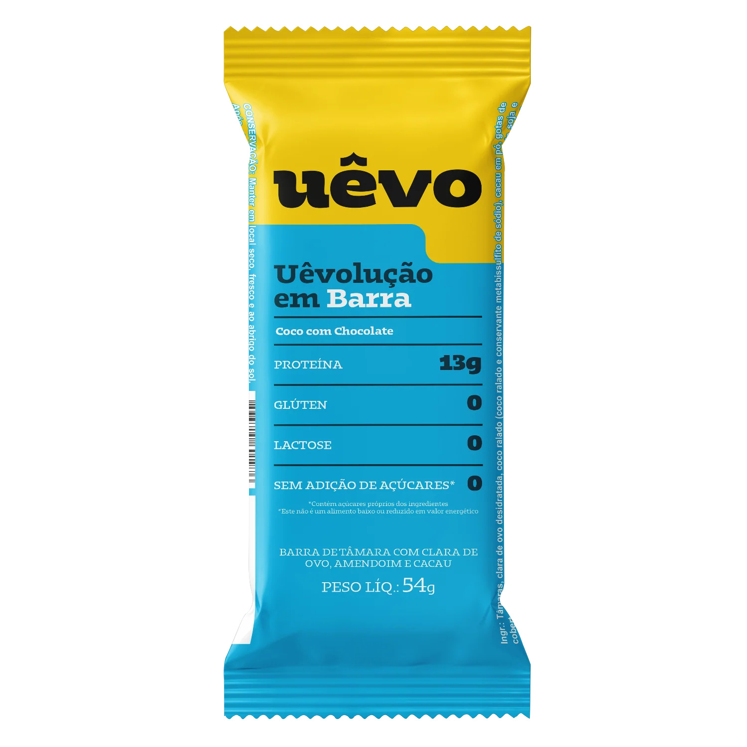 Uêvolução em Barra - Coco com Chocolate - 54g Uêvo