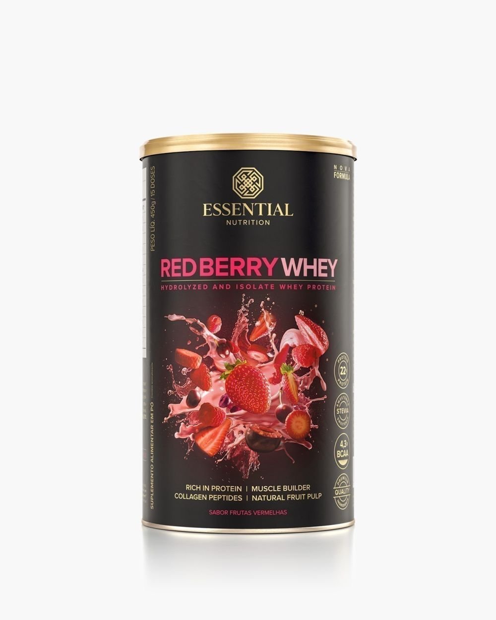 Red Berry Whey - 450g Essential Nutrition - Whey Protein Isolado e Hidrolisado