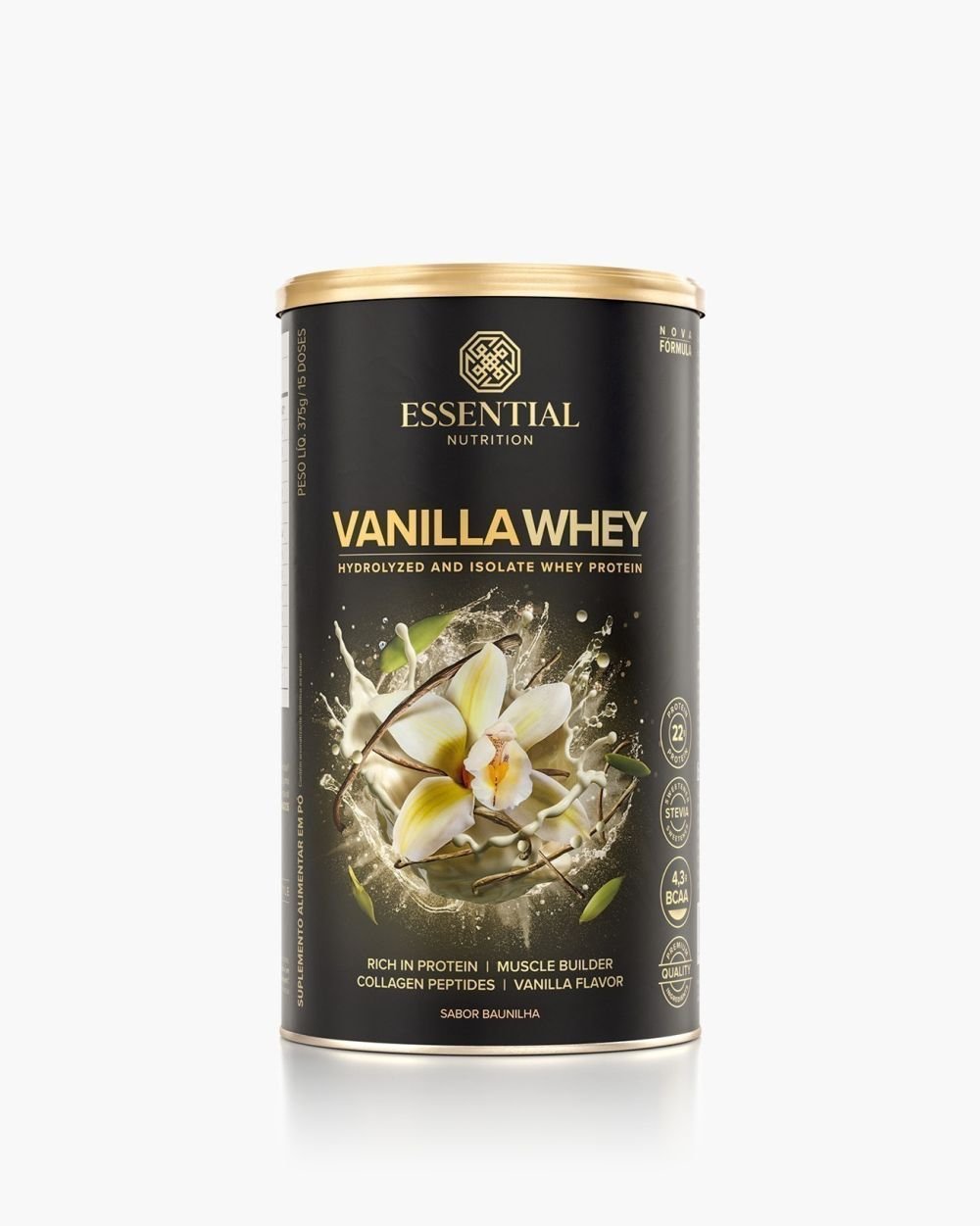 Vanilla Whey - 375g Essential Nutrition - Whey Protein Isolado e Hidrolisado